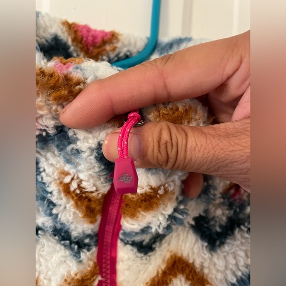 EDDIE BAUER Aztec print teddy bear 1/4 zip fleece Sz S - Picture 2 of 8